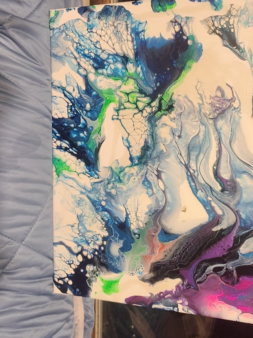 Unbranded Blue, Green & Purple Fluid Abstract Canvas Art
